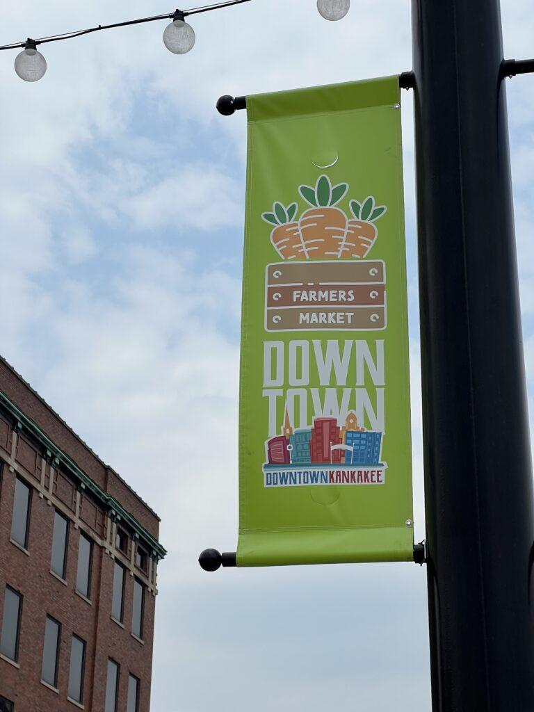 Downtown Kankakee pole banner design - farmers market